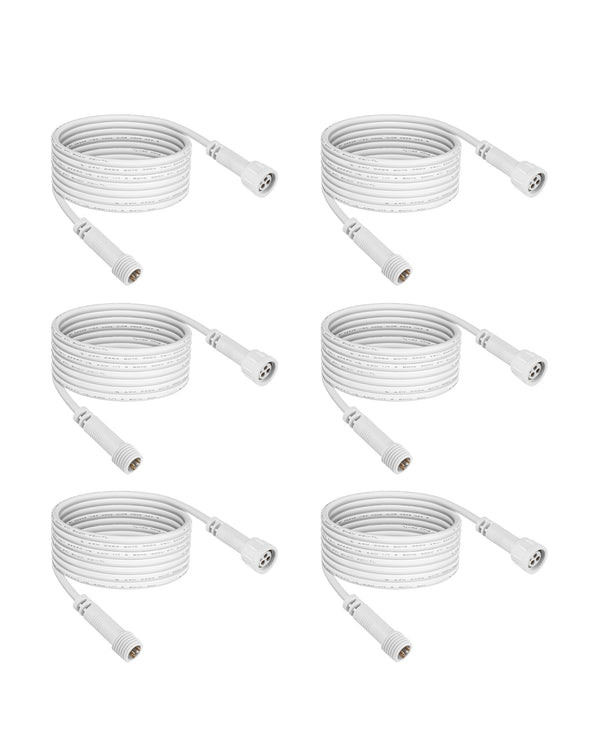 EDISHINE 6ft 24AWG 300V 80°C Extension Cable for LED Recessed Lighting (6 Pack)-HJRL06A-P1