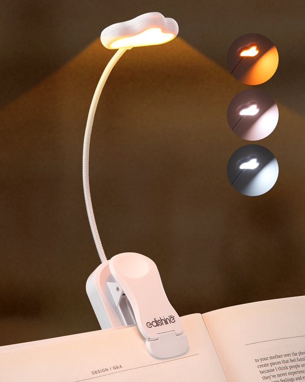EDISHINE USB Rechargeable Dimmable Book Light with 3 Color Modes-HBRL10A1