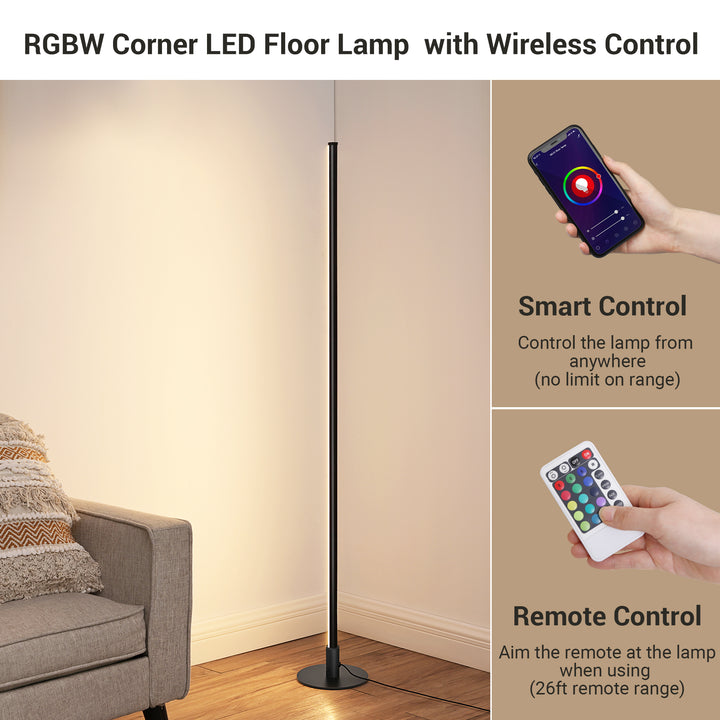 RSSER RGB Floor Lamp Smart APP Remote Control Adjustable LED