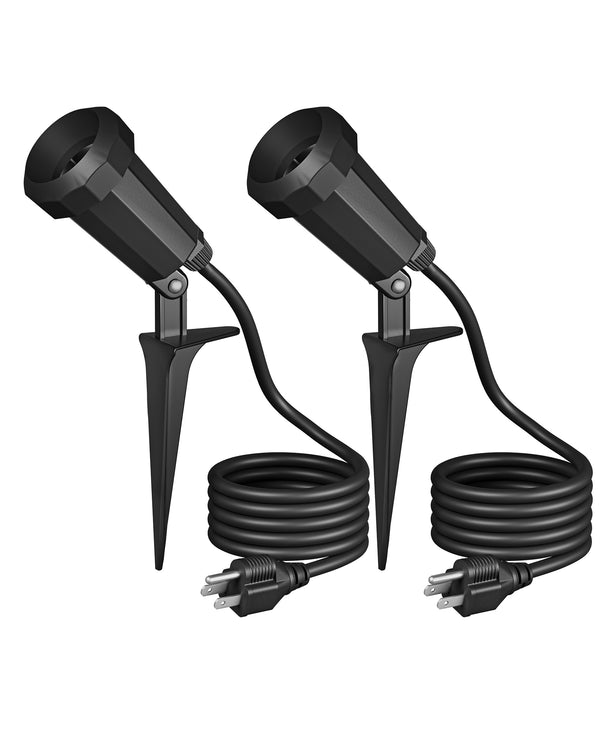 EDISHINE 120V Outdoor Spotlight with 6FT Cord (2 Pack)-HGSL11A