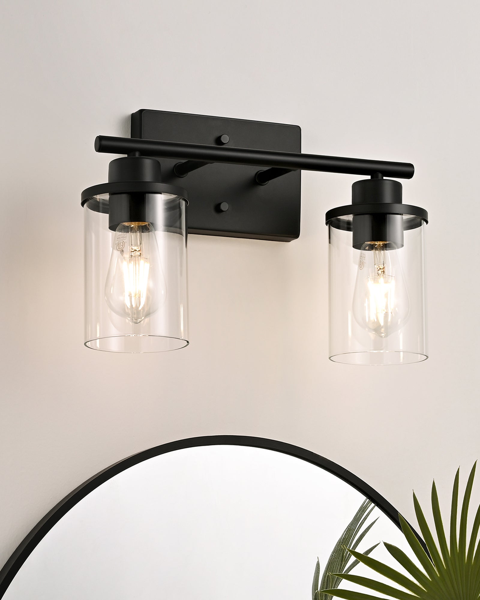 EDISHINE Bathroom Light Fixtures, 2 Light Bathroom Vanity Light with