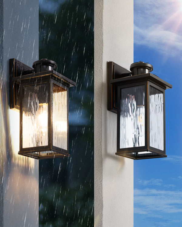 EDISHINE 2 Pack Dusk to Dawn Outdoor Wall Lights with Motion Sensor-F2HOWL07E
